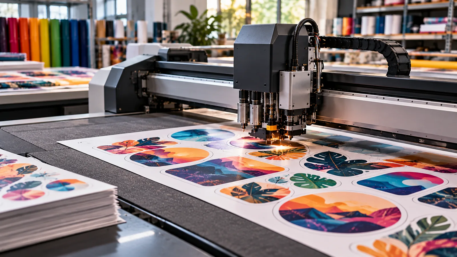 Digital cutting plotter cutting die-cut sticker sheets
