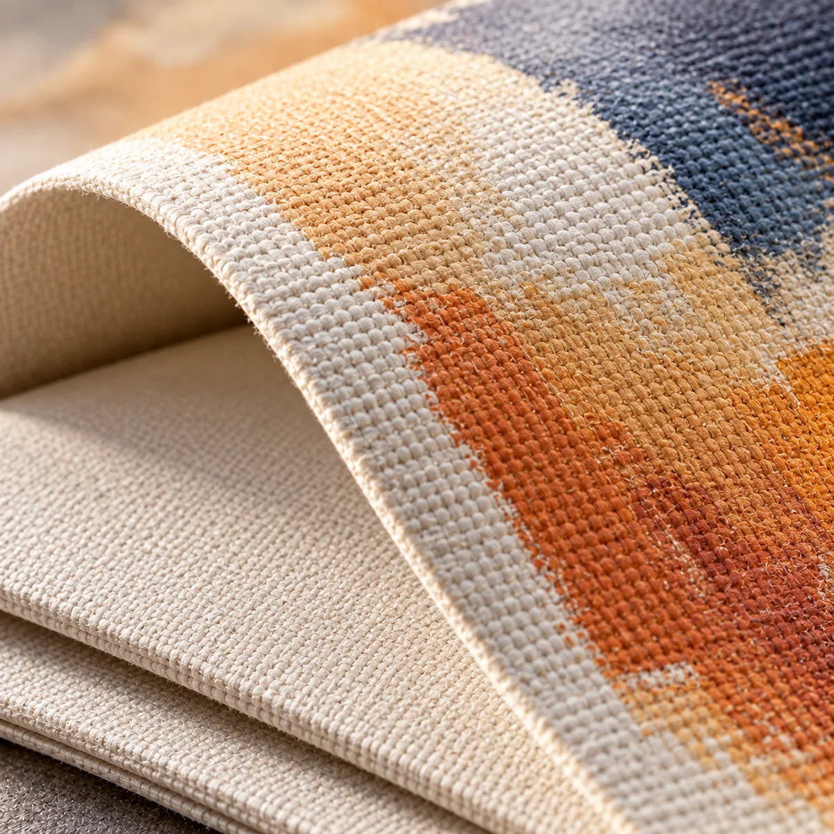 Macro of woven artist canvas fabric