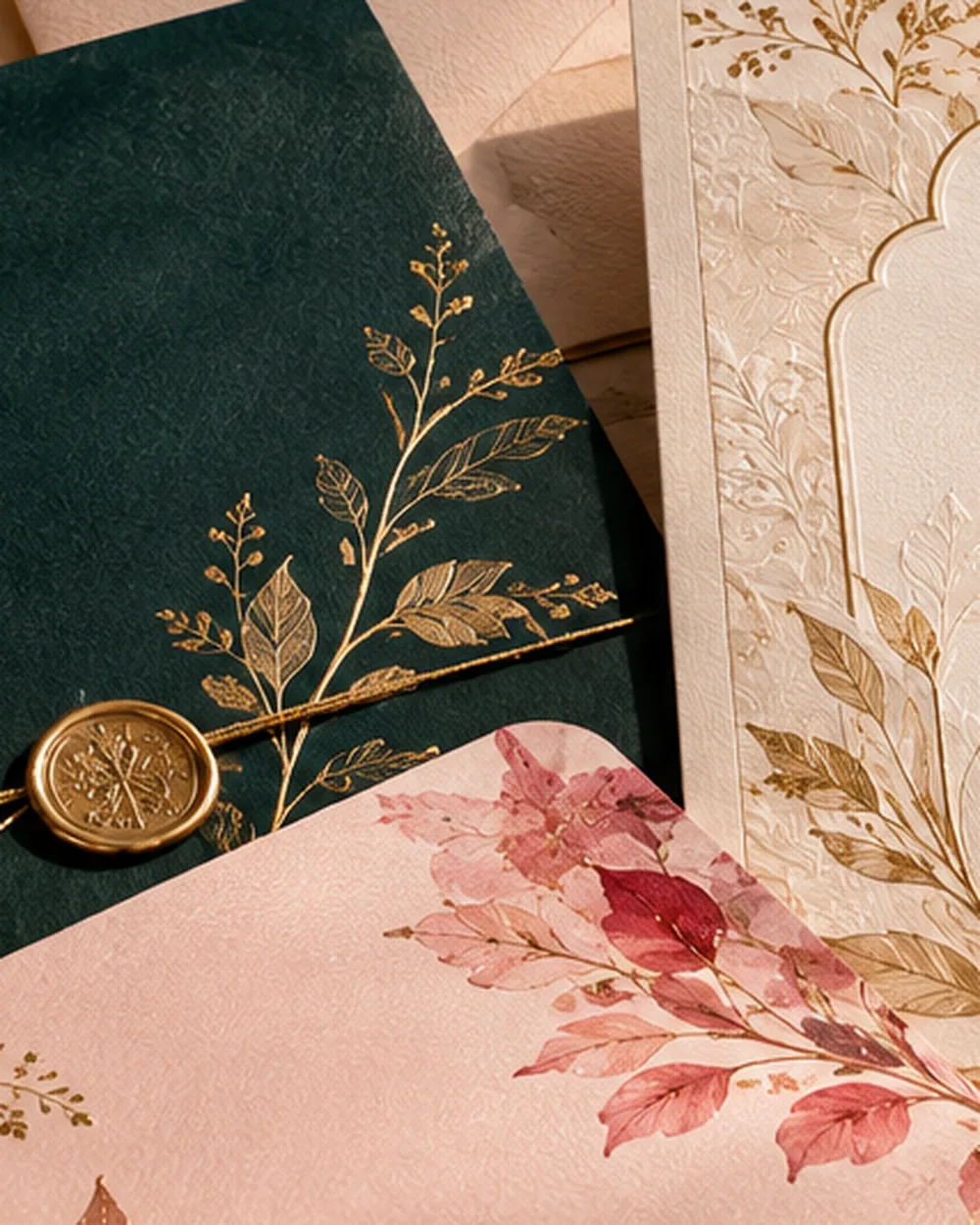 Celebration invitation cards on heavyweight textured stock