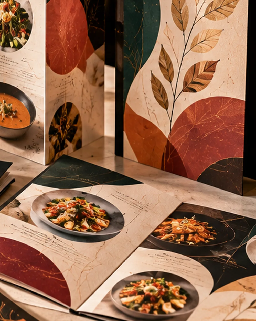 Table tent cards on a styled tabletop